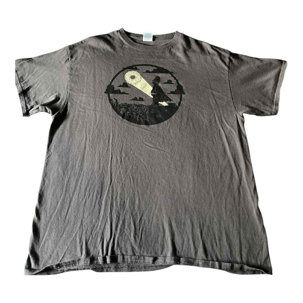Batman Bat Signal Shirt‎ Mens XL Gray Delta Silhouette Gotham City Graphic Tee